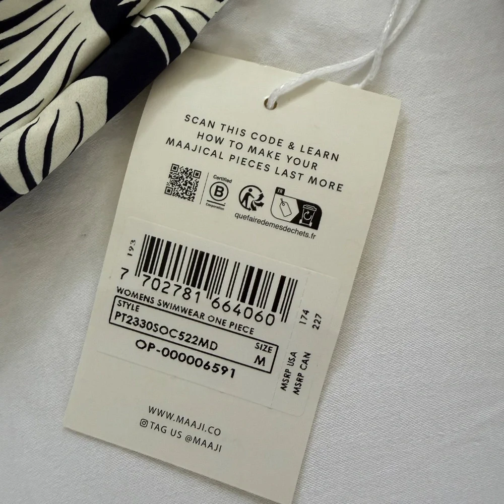 NWT MAAJI Swim Long Sleeve Floral One Piece - Womens S/M - Picture 7 of 7